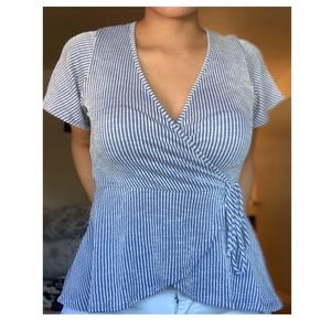 BLUE AND WHITE STRIPED SHIRT 🦋